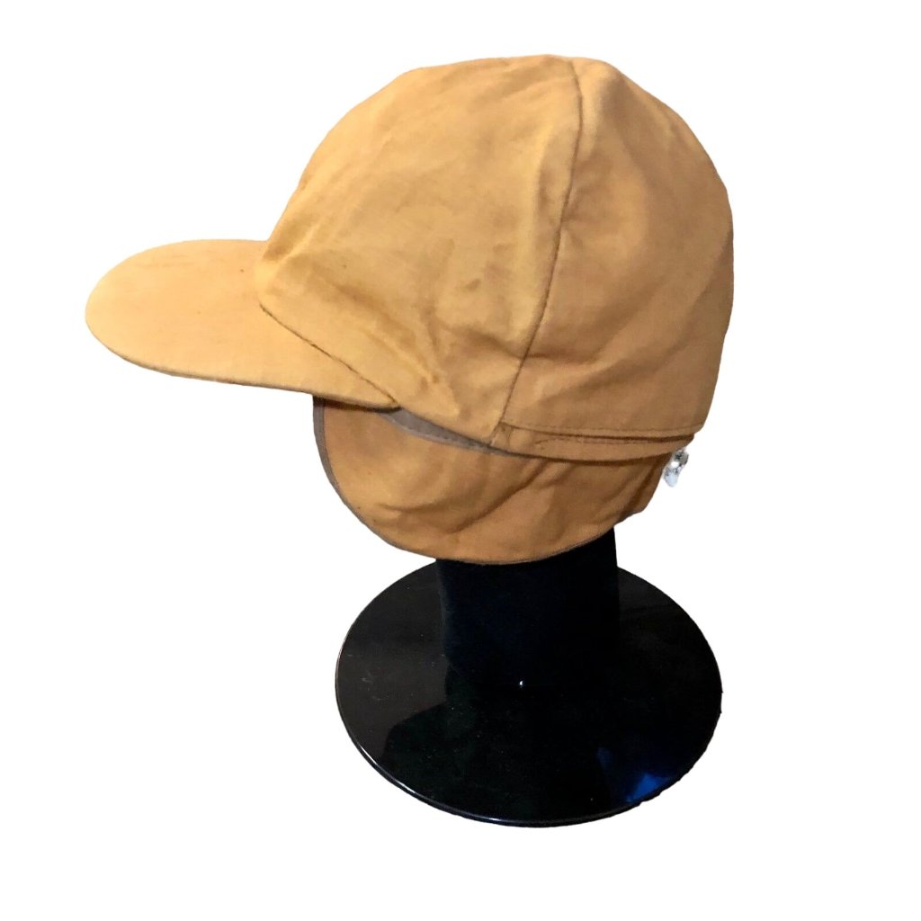 Vintage Dri-Duck Hunting Hat Mens M Used Ear Flaps Safety Orange Fold Over Rever